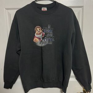 Vintage Disney Grumpy Is That Your Final Answer?" Graphic Sweatshirt - Sz M‎